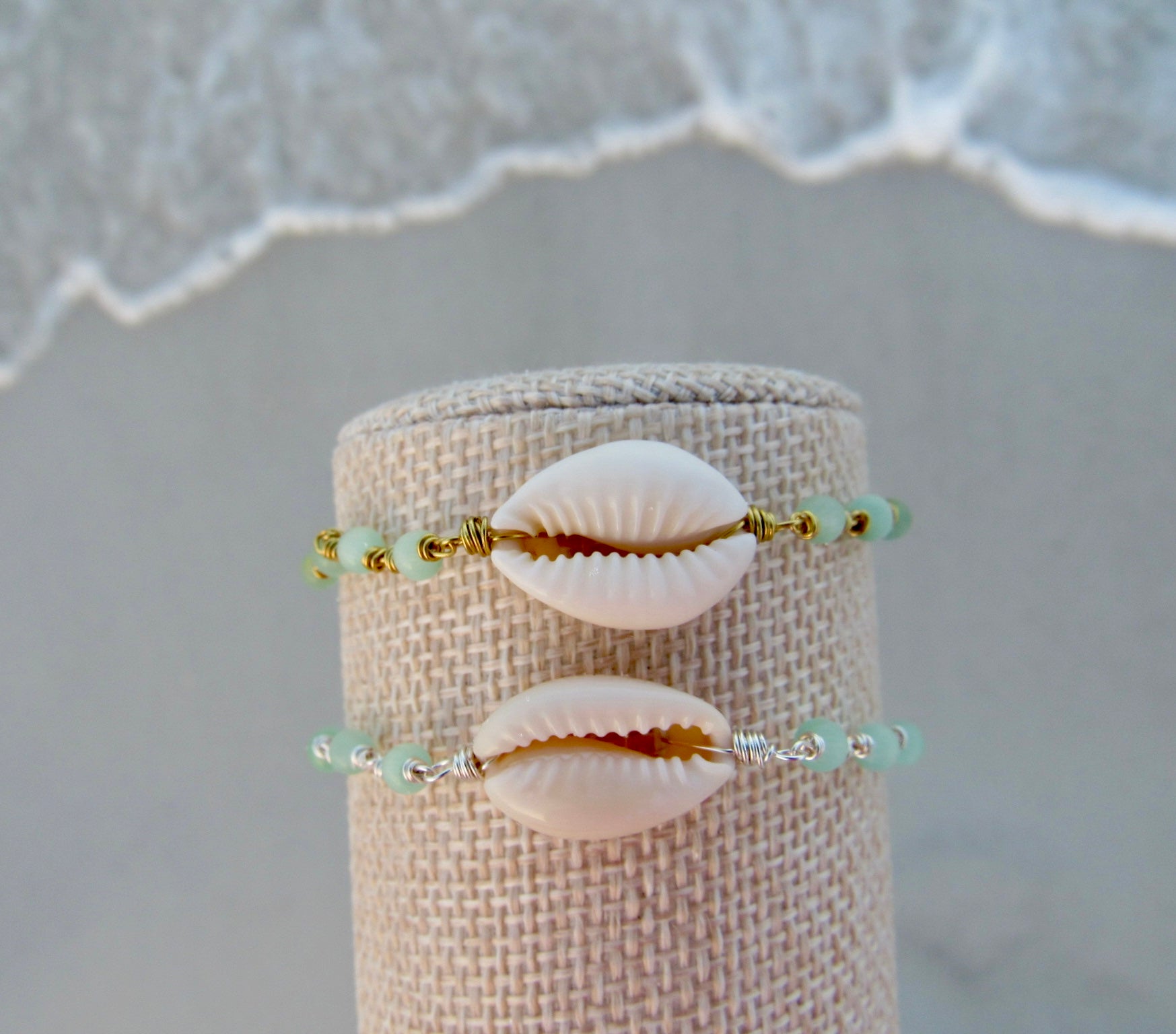 Aqua Cowrie Bracelet