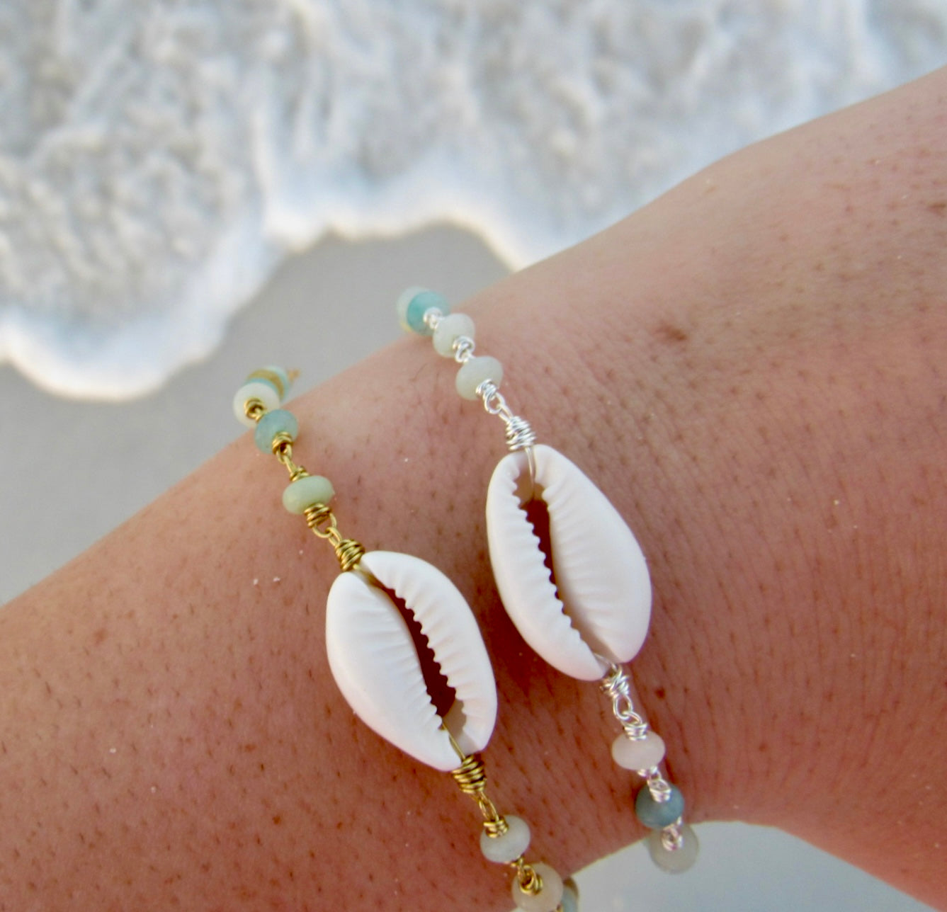 Amazonite Cowrie Bracelet